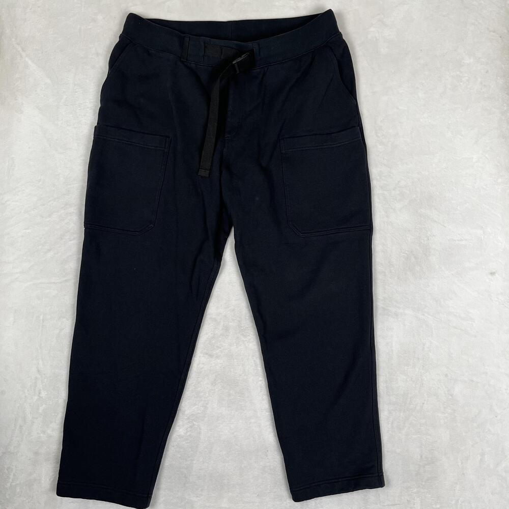Duluth Trading Co Sweatpants Mens XLx32 Black Relaxed Fit Fleece Cargo Jogger